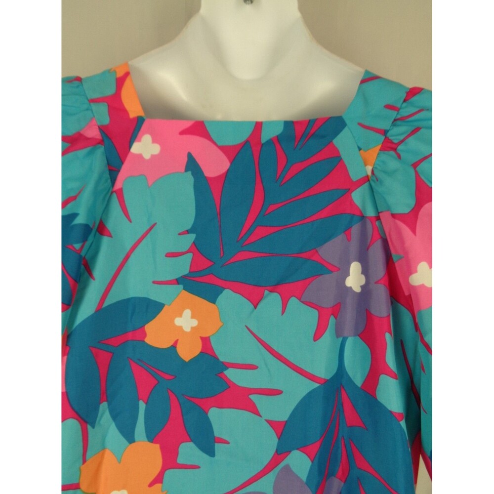 Vintage Sears At Home Wear Floral Lounge Kaftan Dress Muumuu Size Medium New - Picture 6 of 8
